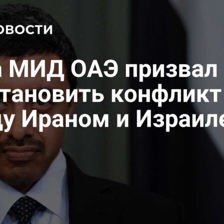 Глава МИД ОАЭ призвал ООН и Совбез остановить конфликт Ирана и Израиля