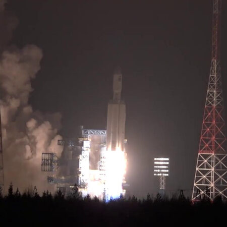 Видео запуска «Ангары-А5» с Плесецка опубликовано Минобороны