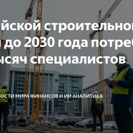 Российской стройке к 2030 году потребуется почти 800 тысяч новых сотрудников