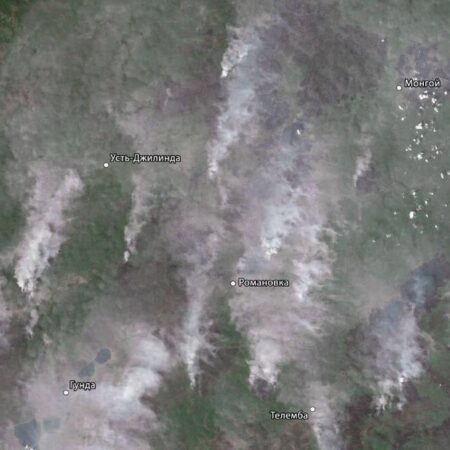 Спутниковый мониторинг лесных пожаров в Забайкалье и Бурятии от Роскосмоса