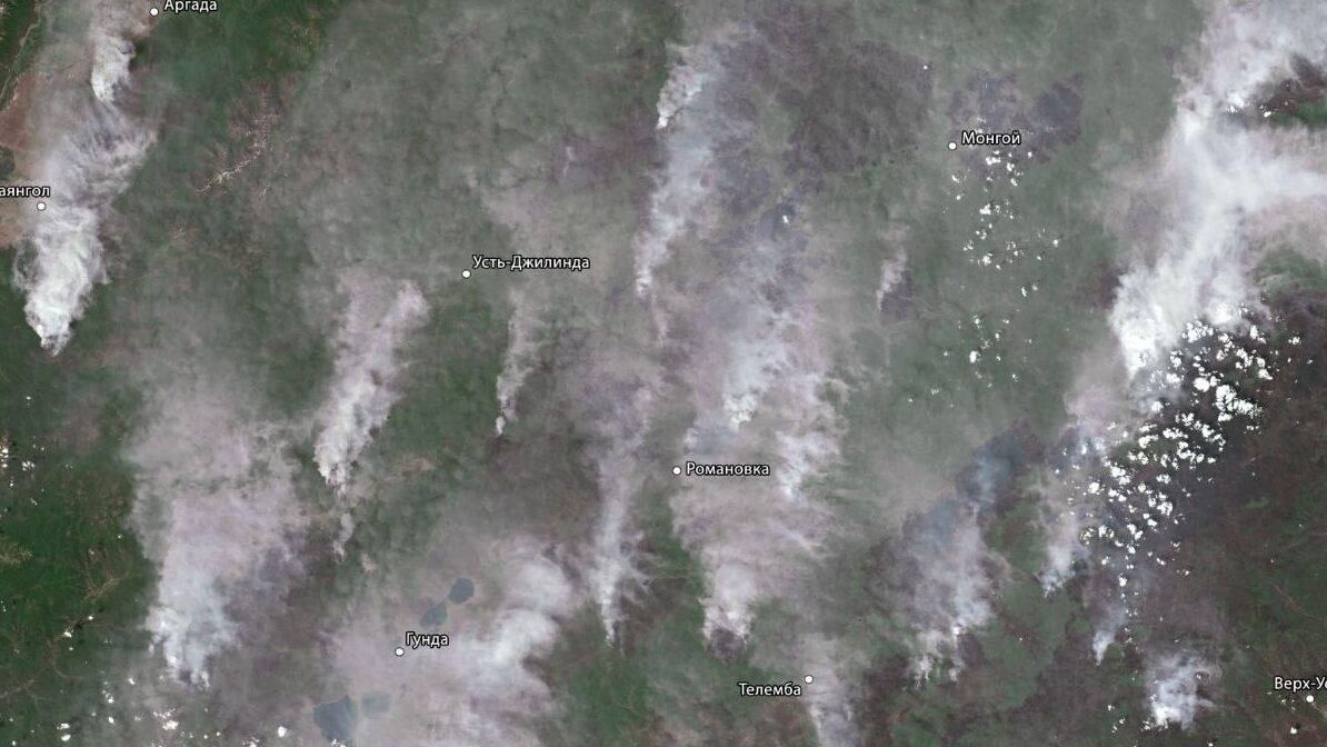 Preview Спутниковый мониторинг лесных пожаров в Забайкалье и Бурятии от Роскосмоса