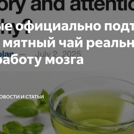 Ученые выяснили неожиданную пользу мятного чая для работы мозга