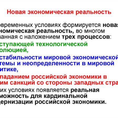 Новая экономическая реальность для России
