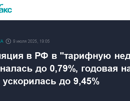 Рост инфляции в России за неделю 1-7 июля: услуги ЖКХ показали наибольший скачок цен