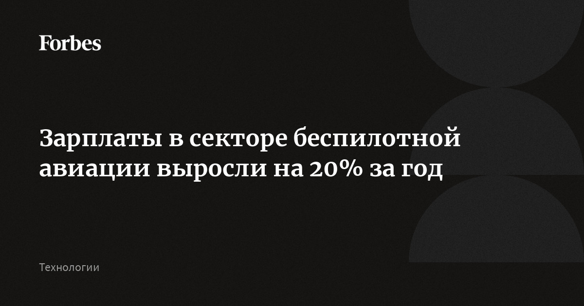 Preview Зарплаты специалистов по беспилотным системам в России выросли на 20%