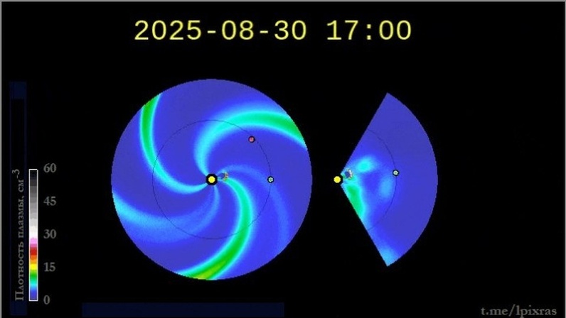 Preview ИКИ РАН: мощная солнечная плазма достигнет Земли ночью 2 сентября, ожидаются сильные магнитные бури