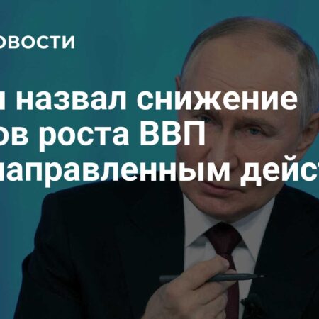 Владимир Путин: Замедление роста ВВП — это целенаправленная мера